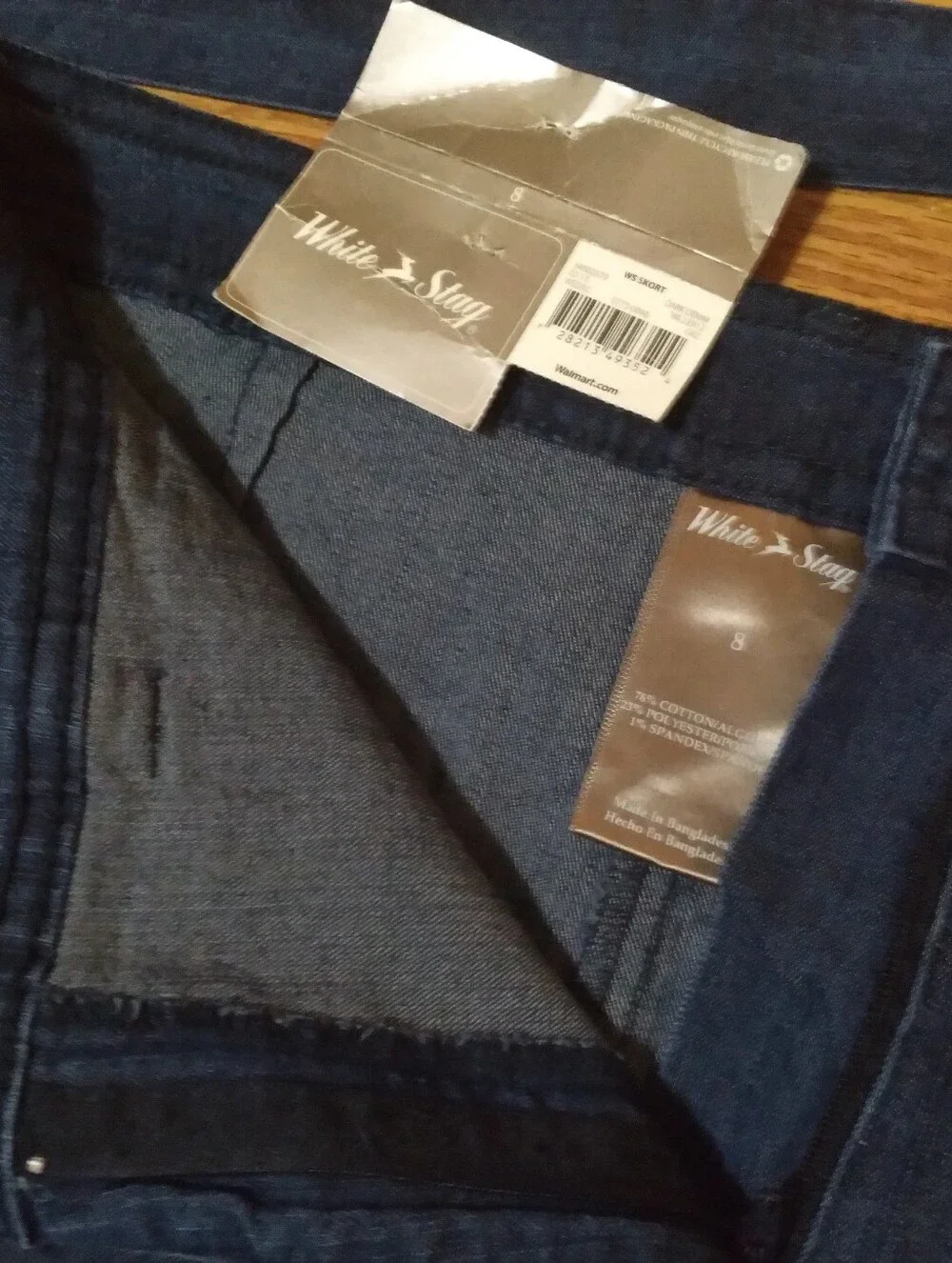 White Stag Skort Dark Blue Denim Skort with Belt